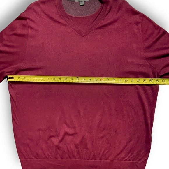 Johnston and Murphy Sweater Burgandy Silk Blend V Neck Size XXL - Picture 4 of 9